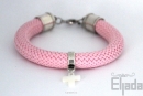 Productafbeelding Armband koord met kruis Noa roze