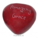 Productafbeelding Amazing Grace steen hartvormig (rood)