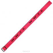 Productafbeelding WWJD armbandje geweven neon pink